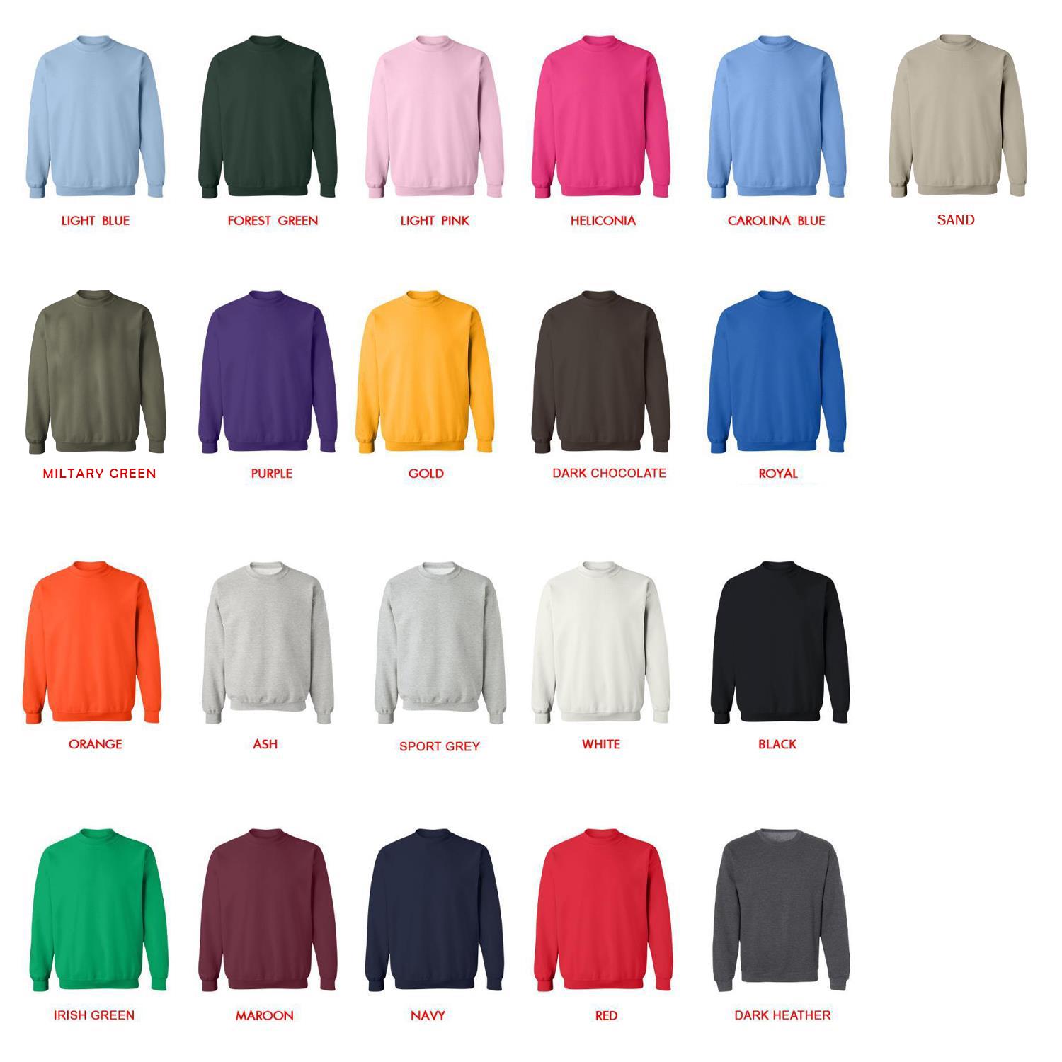 sweatshirt color chart - Smallville Store