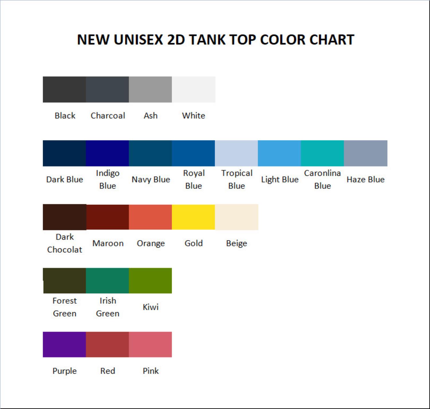 tank top color chart - Smallville Store