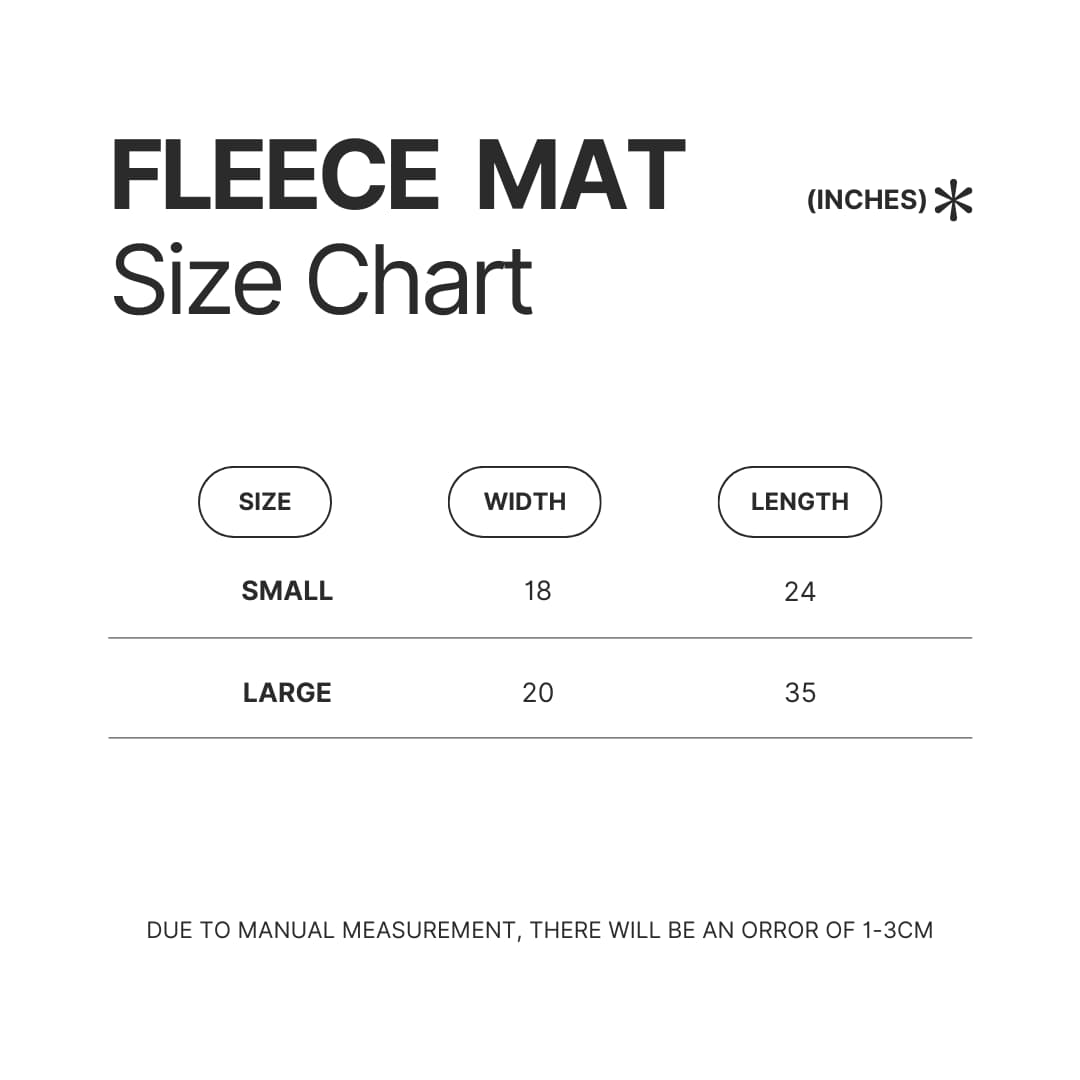 Fleece Mat Size Chart - Smallville Store